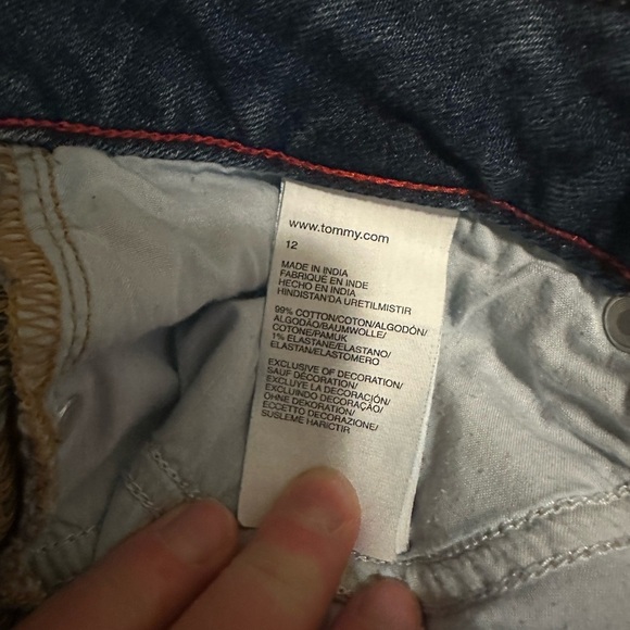 Tommy Hilfiger Jean Shorts Medium Blue Cut-Off Style - Picture 6 of 7